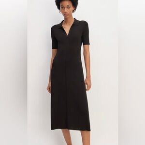 Everlane Viscose Knit Polo Midi Dress